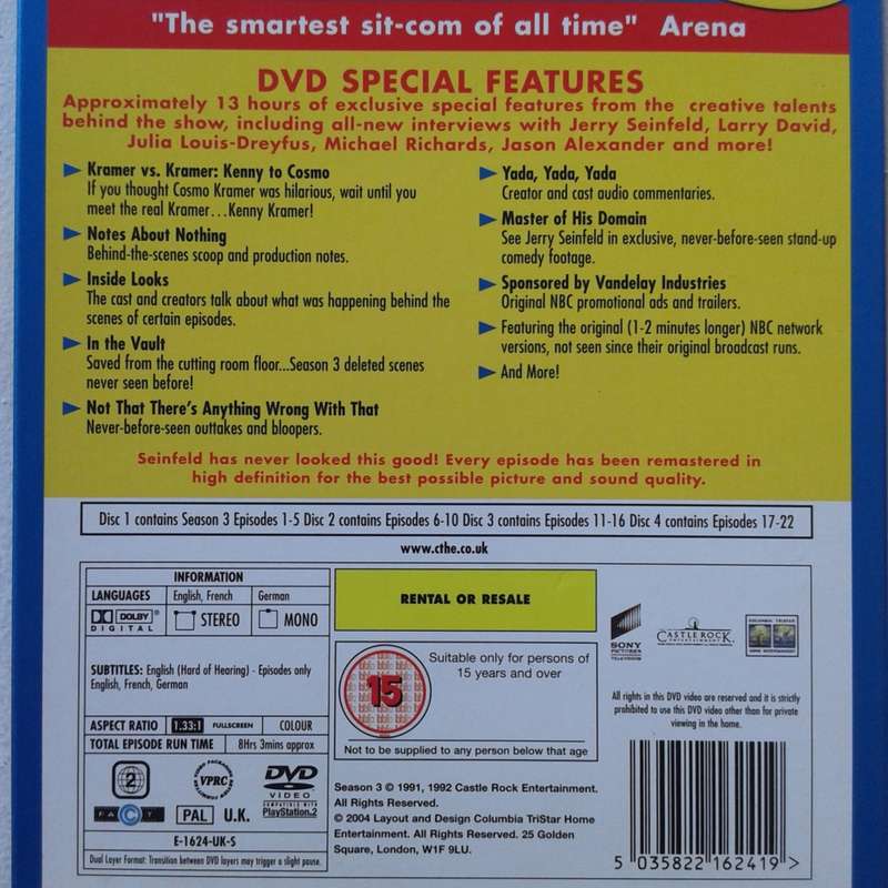 Seinfeld - Season 3 [4DVD box set]