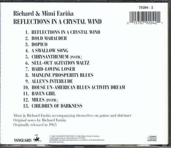 Richard & Mimi Farina - Reflections In A Crystal Wind [Import CD]   (1965/re1995)