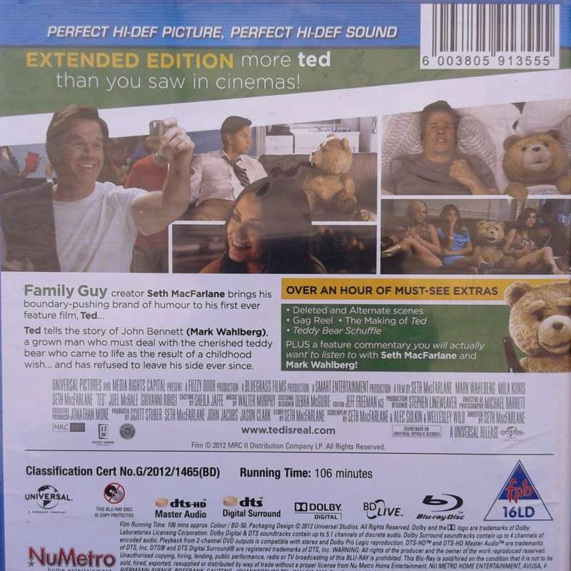 Ted (A Seth McFarlane Film) - Mark Wahlberg, Mila Kunis & Ted  [Blu-ray Movie]