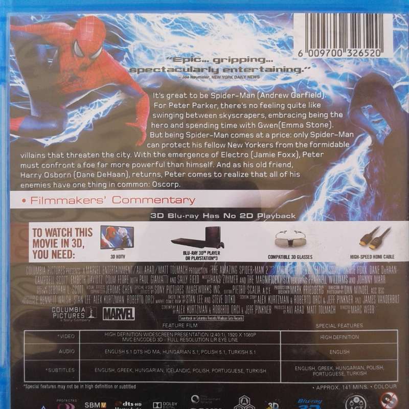 The Amazing Spider-Man 2 [Blu-ray 3D Movie]