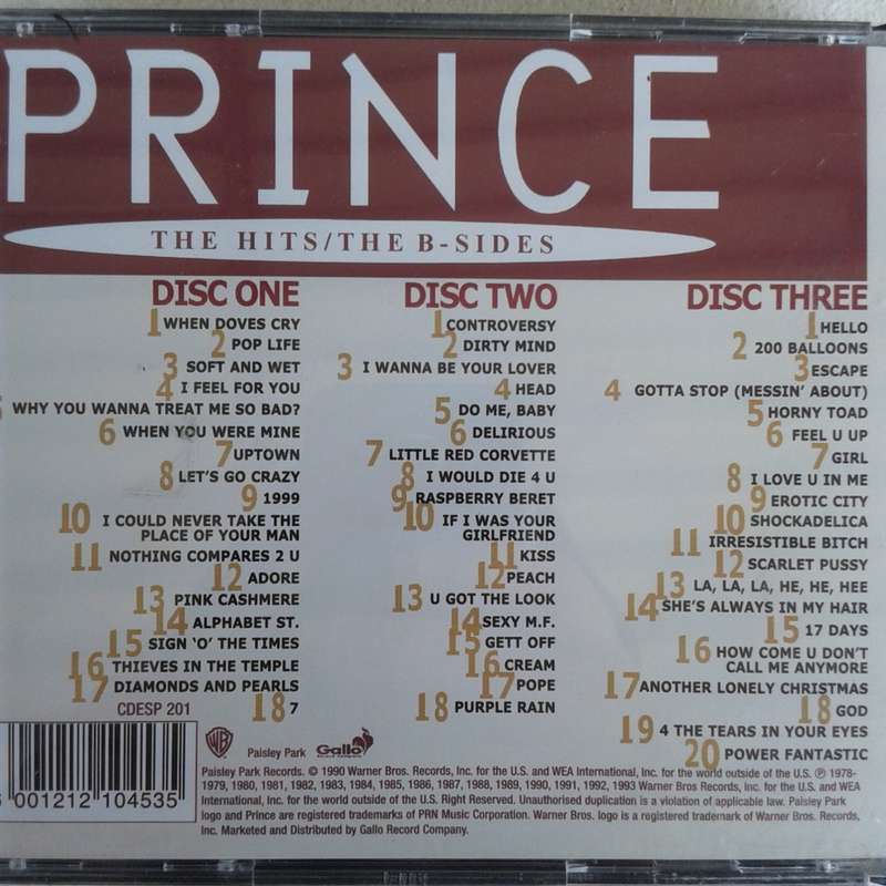 Prince - The Hits / The B-Sides (3 CD Fat-Box) (1993)