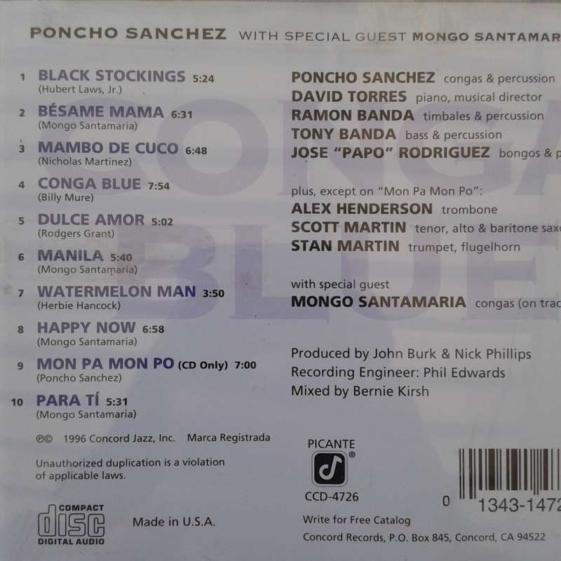 Poncho Sanchez / Mongo Santamaria - Conga Blue (1996)  *Latin/Afro-Cuban