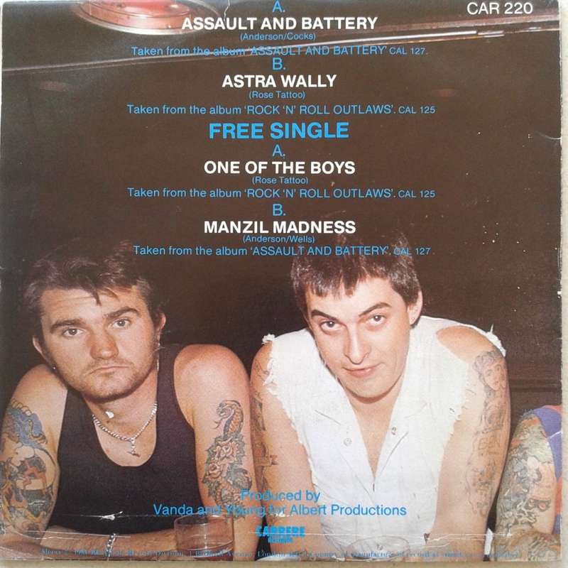 VINYL - Rose Tattoo - Assault & Battery (45 RPM Double 7 inch UK release Gate-Fold) (1981)   [D]