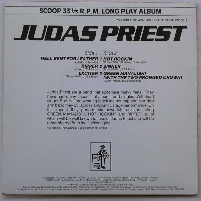 VINYL - Judas Priest - Judas Priest (33 1/3 RPM 6-Track EP 7 inch EU release) (1983)