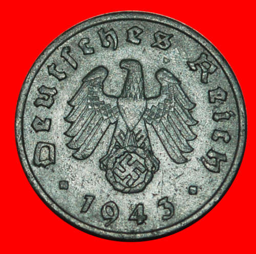 * SWASTIKA: GERMANY  1 PFENNIG 1943A! TYPE 1940-1945 THIRD REICH 1933-1945· LOW START!· NO RESERVE!