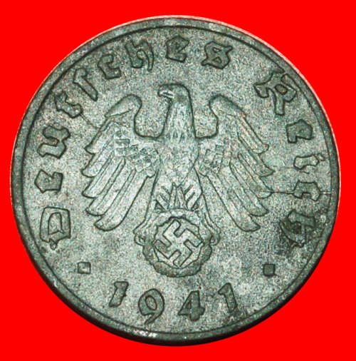 * SWASTIKA: GERMANY 1 PFENNIG 1941D! TYPE 1940-1945 THIRD REICH 1933-1945 · LOW START! · NO RESERVE!
