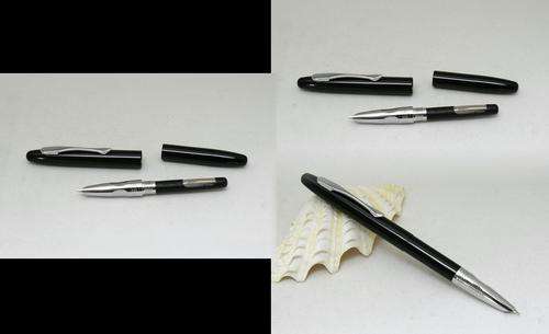 Gloss Black Pocket Missile Fountain Pen F Nib