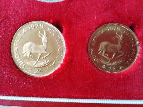 PROOF 1978 SET WITH GOLD R1 AND R2.