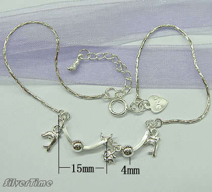 Solid 3.2g Sterling Silver 9-inch Anklet