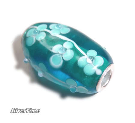 BIG Murona Glass Bead/Charm with Sterling Silver Core