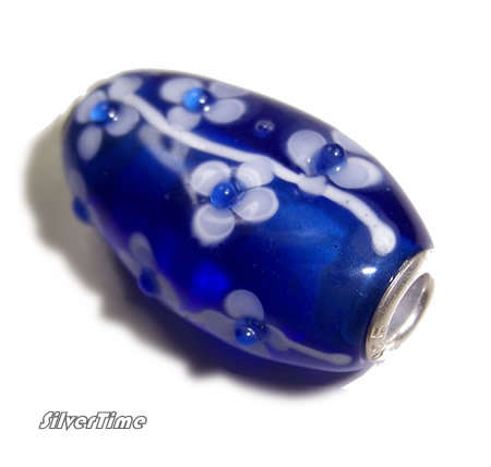 BIG Murona Glass Bead/Charm with Sterling Silver Core