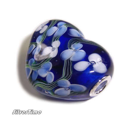 BIG Murona Glass Bead/Charm with Sterling Silver Core