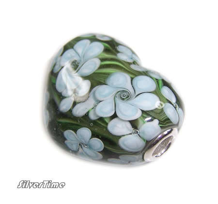 BIG Murona Glass Bead/Charm with Sterling Silver Core