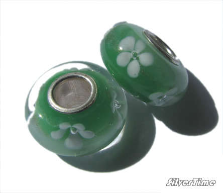 TOP CLASS Murona Glass Bead/Charm with Sterling Silver Core Fit Pandora