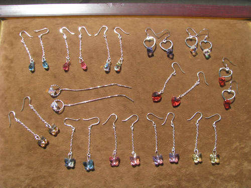 PRICE-REDUCED: Swarovski Crystal on 925 Sterling Silver Eardrops-R70 per pair OR R180 for 3 pairs