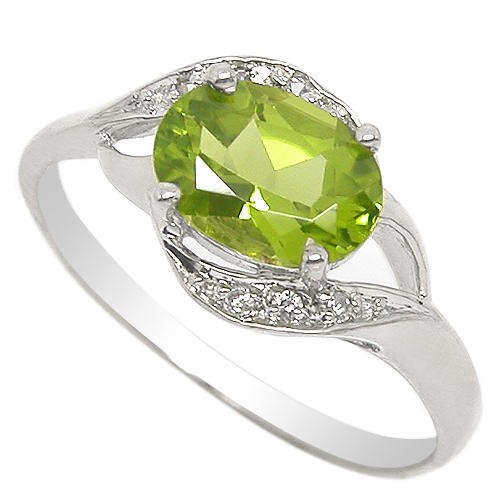 Natural Peridot Sterling Silver Ring-With Certificate of Authenticity
