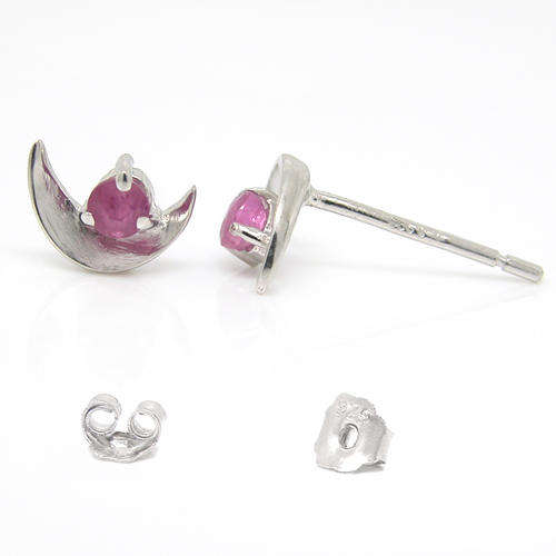 Natural Ruby Sterling Silver Earrings