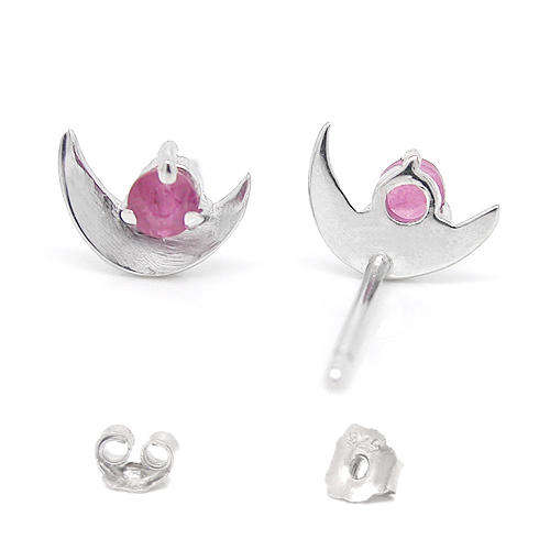 Natural Ruby Sterling Silver Earrings