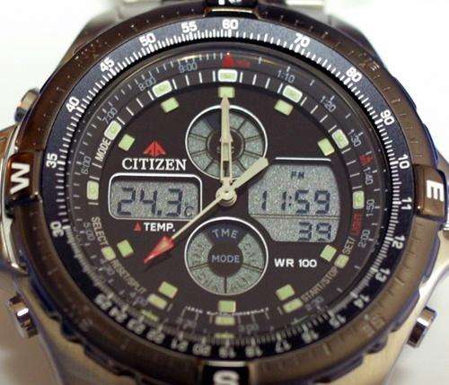 Citizen TEMPERATURE stopwatch 1/1000 Alarm world time watch(Japan made like Seiko and Casio)