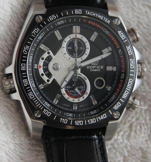 CASIO EDIFICE Chronograph  Watch EFE-503D-1AL ,Leather strap, Sapphire Crystal, NEW
