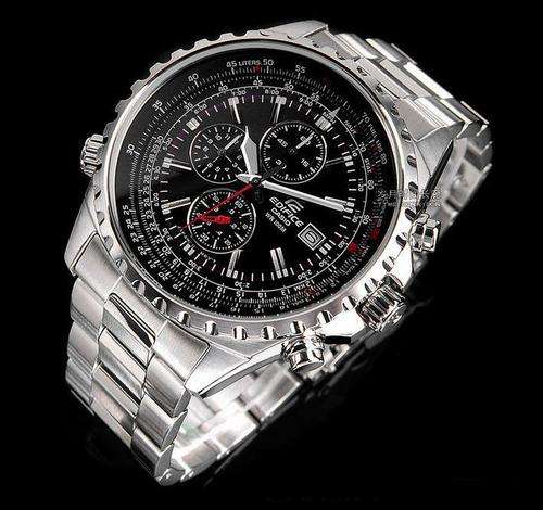 Casio Edifice EF-527D 1AV slide ruler chronograph pilots watch. New!
