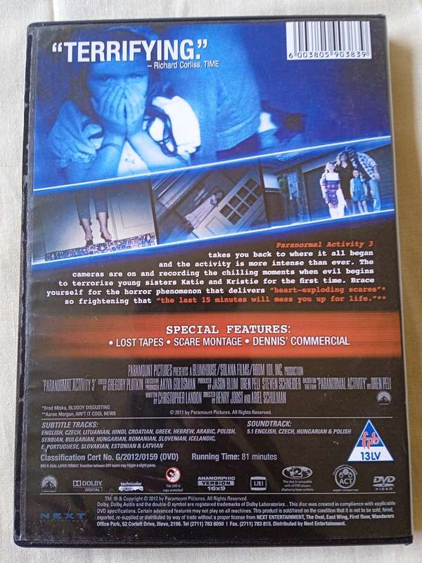 PARANORMAL ACTIVITY 3 (DVD)