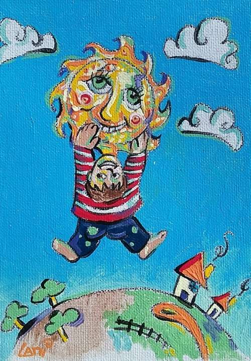 Acrylic on Canvas Board, 210mm x 150mm, Sonskyn Seuntjie