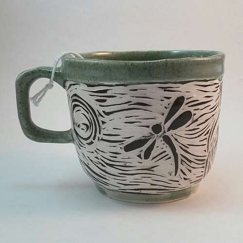 Dragonfly  Sgraffito Mug- Twin Willows Ceramics