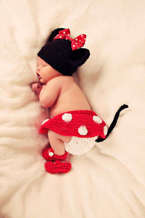 Crochet Minny Mouse Photo Prop for baby photography