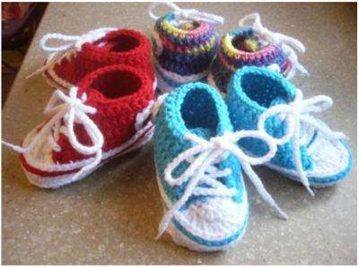 **PLACE YOUR ORDER - CROCHETED BABY CONVERSE TEKKIES 0-3 months!!**