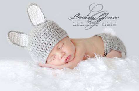 Crochet Bunny Photo Prop for baby photography