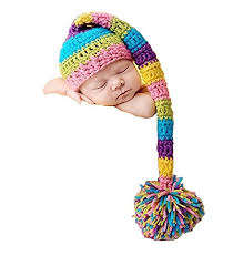 Crochet Rainbow Elf  Photo Prop for baby photography