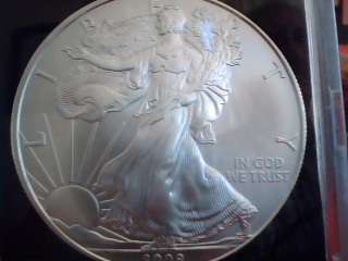2008 Silver American Eagle 1 Dollar, One Ounce Pure silver, Uncirculated coin