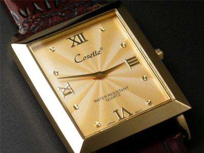 Mens Gold Tone Cosette Quartz  Wrist Watch