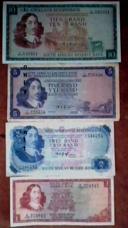 Set of 4 TW De Jongh Bank notes