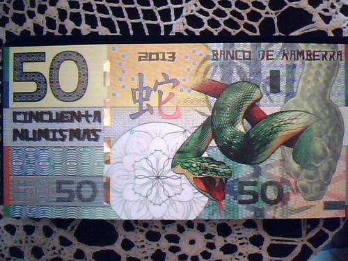 Kamberra, POLYMER, 50 Numismas, China Lunar Year 2013, UNC > Snake