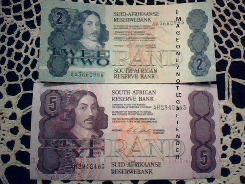 Old R2 and R5 Notes  UNCIRCULATED crisp new Both 'A' Prefix