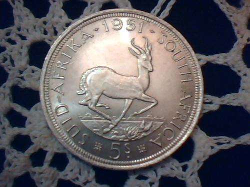 SOUTH AFRICA 1951 SILVER CROWN 5shillings Great condition