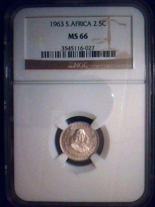 1963 Silver 2.5c Graded MS 66 Few graded