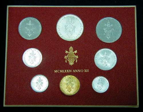 1974 Proof Italy Vatican set with silver L500