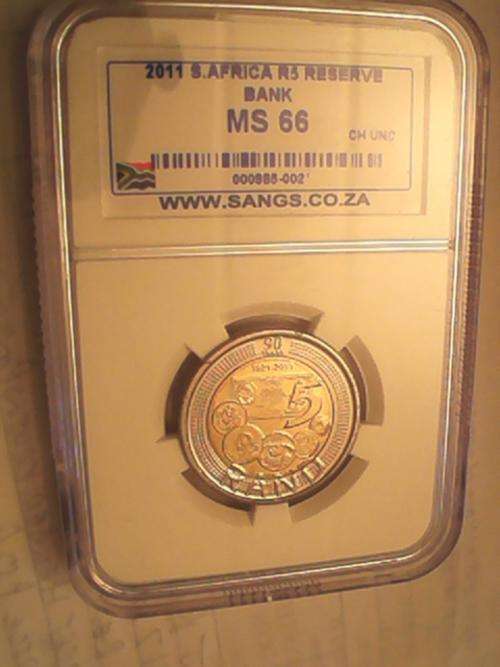 2011 SA Reserve Bank R5 Graded MS66
