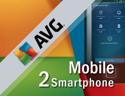 AVG AntiVirus Pro for Android Mobile Smart Phone/Tablet 2 users 1 Year