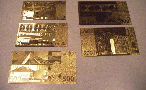 UNC NEW Gold  10 20 50 100 200 500 Euro Banknotes