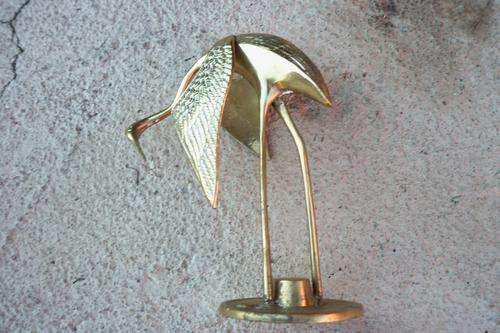 Brass flamingo ornament