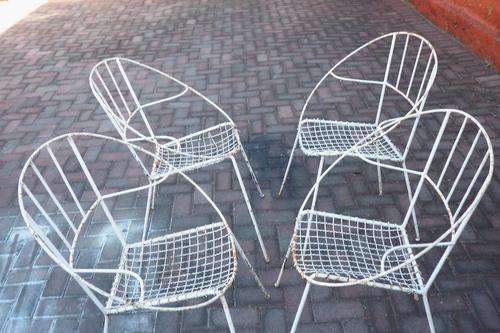 4x steel garden chairs - bid is for all four chairs as a lot