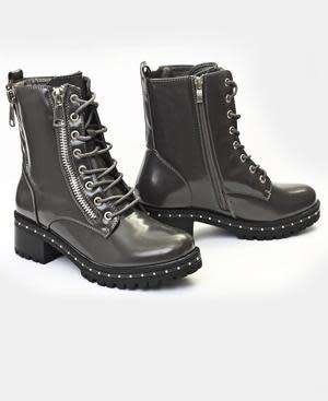 MID CALF BOOTS - GREY SIZE 3 4 5 6