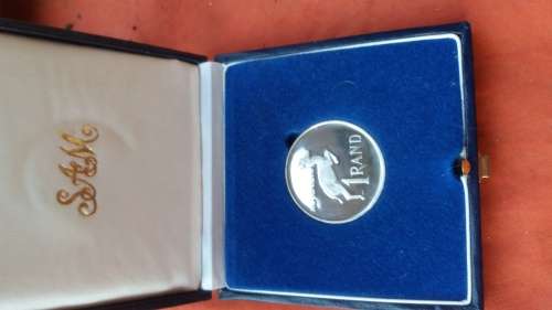 1987 (YOD) sprinbok 1 rand silver proof sa mint