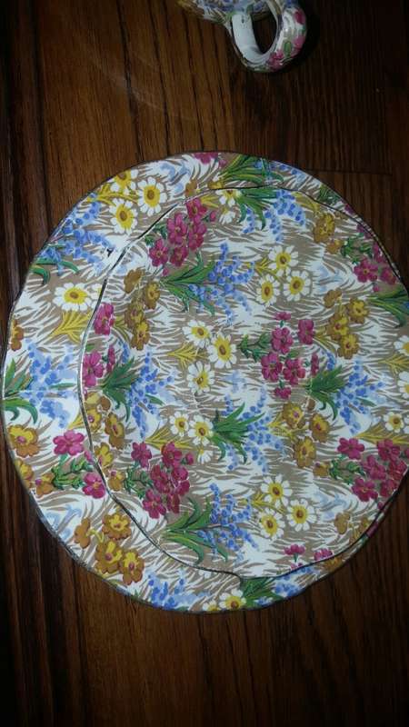 Royal Winton Grimwades Chintz 1928 - " Marguerite " Tea Trio ! Rare 1st Chintz pattern issued