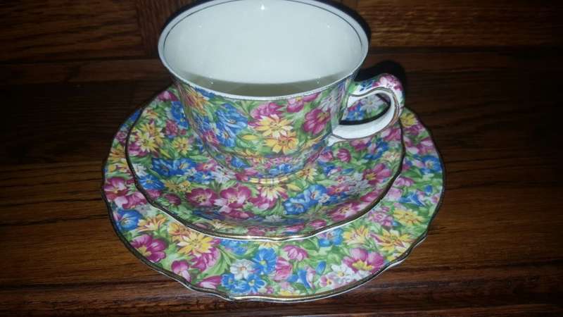 Royal Winton Grimwades Chintz 1950's - " Joyce-Lynn " Tea Trio ! 2 Available