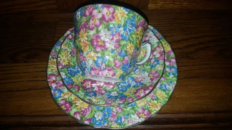 Royal Winton Grimwades Chintz 1950's - " Joyce-Lynn " Tea Trio ! 2 Available